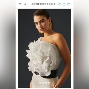 Anthropologie Let Me Be 3-D Rosette Top